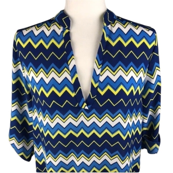 Wishful Park Multicolor V-Neck Blouse Size S - Picture 2 of 7